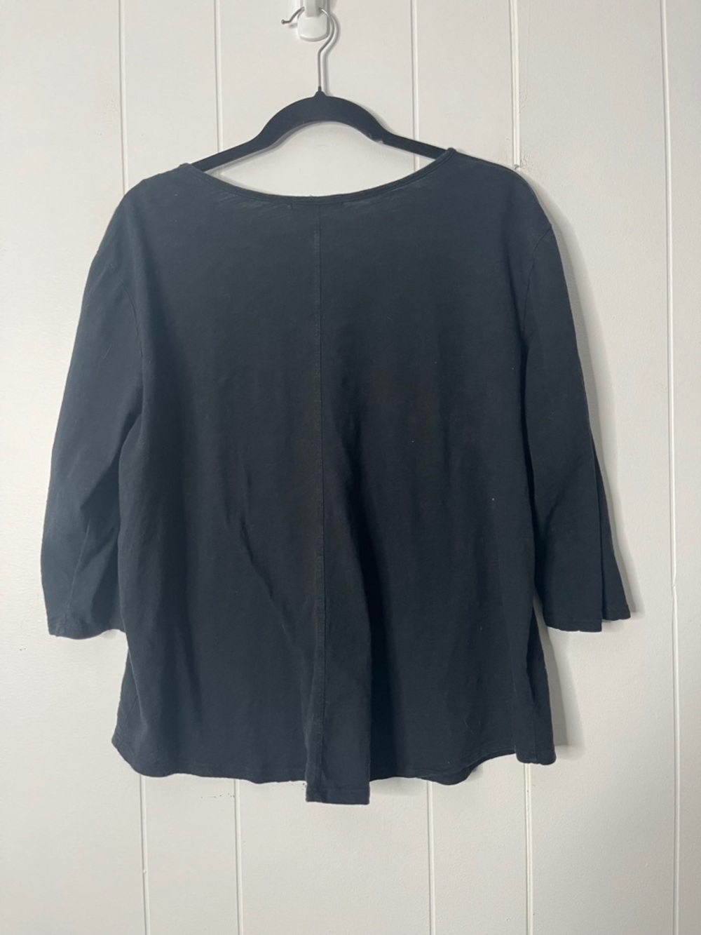 Fresh Produce Black Scoop Neck Women's Top 100% cotton Jersey Knit O/S - Picture 6 of 9